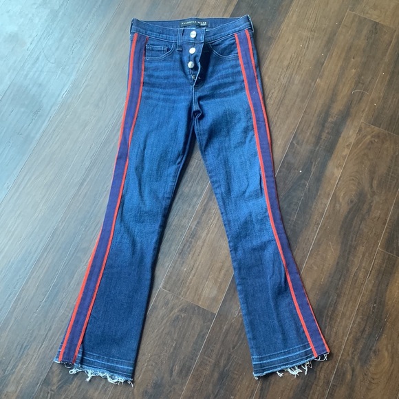 Veronica Beard Size 25, Red Stripe Skinny jean - Picture 3 of 5